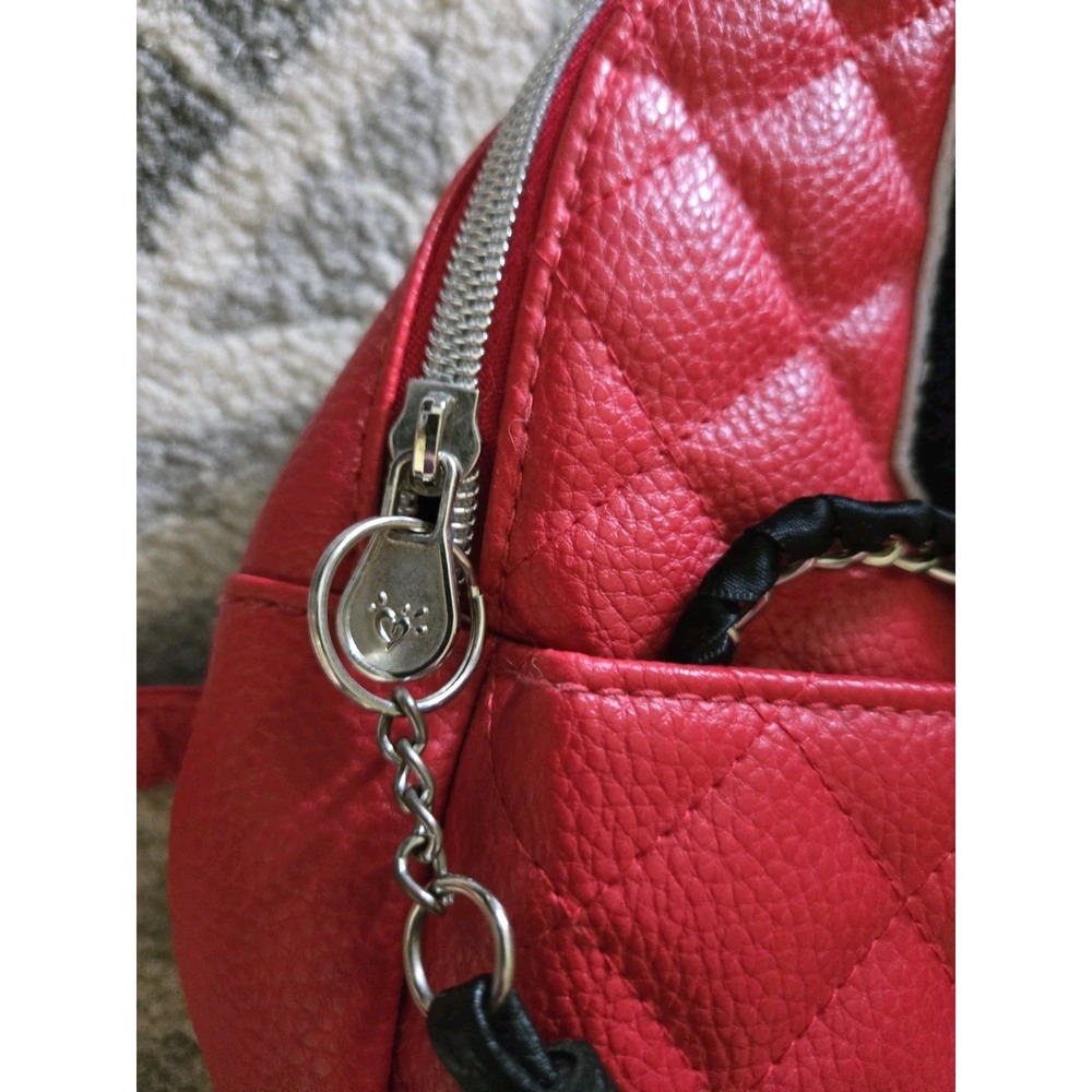 Justice Initial C Quilted Mini Backpack Ladybug Red Chain detail Quilted‎ - Picture 6 of 8
